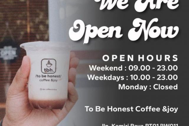 To Be Honest Coffee & Joy, Soft Opening Di Samping Terminal Pondok Cabe