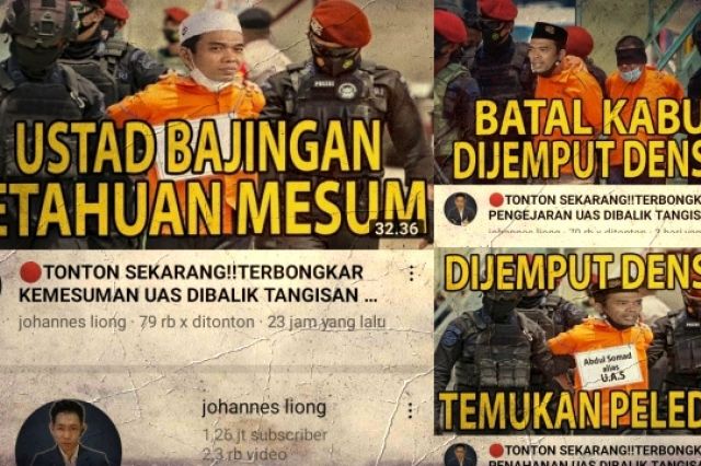 YouTuber Johannes Liong Sebar Hoax soal UAS, Mustofa: Apa Gak Ada Polisi Muslim yang Tersinggung?
